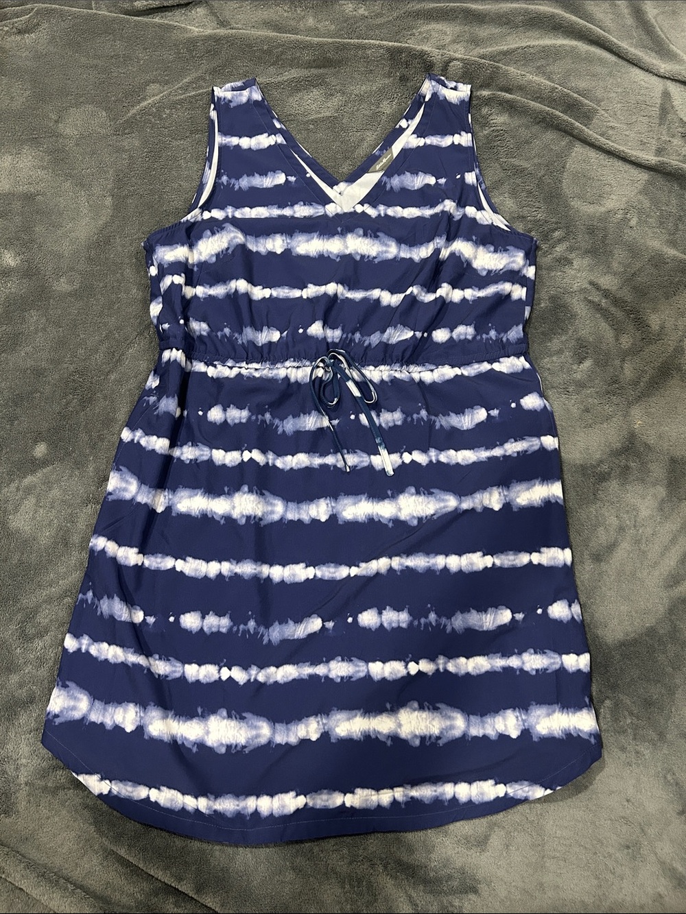 Eddie Bauer Sleeveless V-Neck Tie-Waist Tank Top Dress